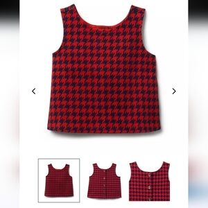 JANIE AND JACK FUNNY VALENTINE HOUNDSTOOTH TOP. SIZE 18-24 MONTHS.
